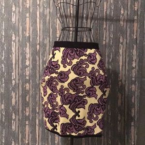 ASOS Black Purple Shimmer Pencil Skirt Size 10